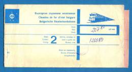 D525 / Billet  Ticket RAILWAY - SOFIA - Frankfurt Am Main - Kehl  - Düsseldorf  - Deutschland Germany Bulgaria Bulgarie - Europa
