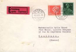 Lettre En Expres De Berne  Bureau De Linde Pour Toulouse - Cartas & Documentos