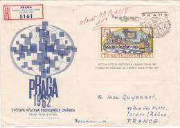 LETTRE RECOM CESCKOSLOVENSKO 1962, Mi 1360 BLOC , PRAHA Pour La FRANCE,   /2693 - Storia Postale