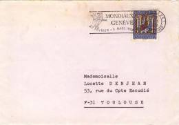 Lettre De Geneve  Exp.lettres Avec N° YT 790 Et Flamme "Mondiauxde Patinage 1968" - Storia Postale