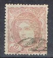 Sello 10 Ctos. Alegoria De España 1870, Num 105 º - Gebraucht