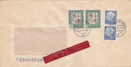 LETTRE BUND 1957, Mi 260 Paar  MiF, FRANKFURT  Pour La FRANCE /2733 - Briefe U. Dokumente