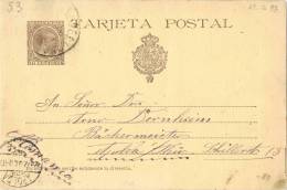 0376. Entero Postal 10 Cts Alfonso XIII, VARIEDAD Amarillo, Num 27 Aca º - 1850-1931