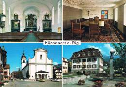 KÜSSNACHT A. RIGI - Inneres Der Kirche / Ratsaal / Pfarrkirche Peteru. Paul / Rathaus Mit Tellbrunnen - TBE, Carte Neuve - Küssnacht