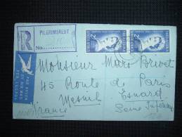 LETTRE RECOMMANDEE PROVISOIRE PAR AVION POUR LA FRANCE TARIF 2D + 2D + 6D + 1 OBL. 2 VII 53 PILGRIMSREST - Storia Postale