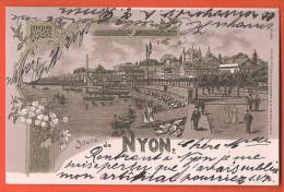 C0995 Souvenir De Nyon, Litho., Très Animé. Cachet 1900. - Nyon
