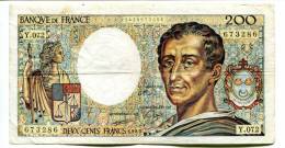 D France 200 Francs "" MONTESQUIEU "" 1989 # 2 - 200 F 1981-1994 ''Montesquieu''