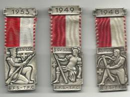 SWIZERLAND-medaille-s.s.v.-s.s.c-e.f.s-t.f.c(set 3 Medaille)-die Entwicklung Des Schesswesens L'histoire Du Tir La Stori - Otros & Sin Clasificación