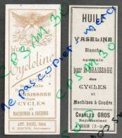 étiquettes HUILE De Vaseline Pour Le Graissage Des Cycles Et Autos à ORGON 13 (BdR) - Automobile