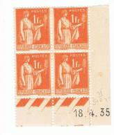 Paix 1f Orange Yvert 286, C De C+D Du 18-4-35, ** - 1930-1939