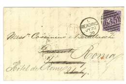 GRAN BRETAGNA - UNIFICATO - N° 34 A - READING  PL. FH HF   22 GIUGNO 1870 - ANNULLO ( PD ) VS ITALIA - Postmark Collection