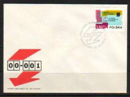 POLAND FDC 1973 INTRODUCTION OF POSTAL CODES Science Technology Post Sorting Offices Computers - Postcode