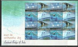 INDIA, 2007,  Landmark Bridges  Of India,  Full Sheetlet With 4 Sets In Blocks Of 4, MNH,(**) - Neufs