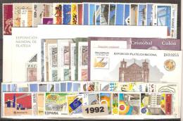 España Año 1992  Completo ** 55 V + 11 HB - Full Years