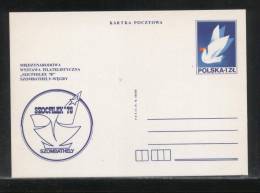 POLAND PC 1978 SOCPHILEX 78 SZOMBATHELY HUNGARY INTERNATIONAL PHILATELIC EXPO MINT DOVE LETTER - Tauben & Flughühner