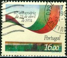 PORTOGALLO, PORTUGAL, ANNIVERSARIO 25 APRILE, 1984, FRANCOBOLLO USATO, Scott 1600, YT 1608, Afi 1655 - Oblitérés