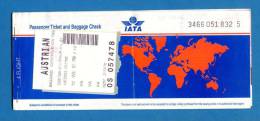 D464 / Billet D´avion Airplane Ticket - IATA -  SOFIA VIENNA SOFIA  Austria Osterreich Autriche Bulgaria Bulgarie - Europe