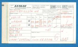 D472 / Billet D´avion Airplane Ticket BALKAN - SOFIA -VARNA -SOFIA - Bulgaria Bulgarie Bulgarien Bulgarije - Europa