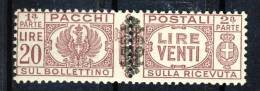 Luogotenenza Pacchi Sassone N. 59 Lire 20 Lilla Bruno MNH - Postpaketten