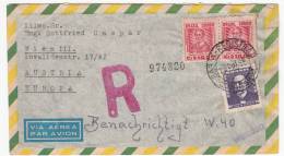 BRAZIL - Cover, Year 1956. Registered. Air Mail - Brieven En Documenten