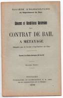 Société D´Agriculture Du Cher, Clauses Et Conditions Générales Du Contrat De Bail à Métayage, Bourges, 1920 - Centre - Val De Loire