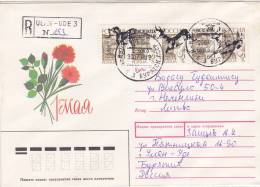 LETTRE COVER, RUSSIE 1995,  MOUFLON ANTILOPPE LOUP OEILLET /2887 - Brieven En Documenten