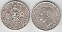 QUALITY **** GRANDE-BRETAGNE - GREAT-BRITAIN - FLORIN (2 SHILLINGS) 1943 GEORGE VI - SILVER **** EN ACHAT IMMEDIAT !!! - J. 1 Florin / 2 Shillings