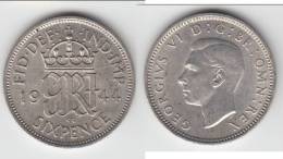 QUALITY **** GRANDE-BRETAGNE - GREAT-BRITAIN - 6 PENCE - SIX PENCE 1944 GEORGE VI - SILVER **** EN ACHAT IMMEDIAT !!! - H. 6 Pence