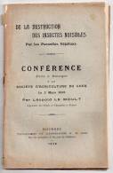 Léopold Le Moult, Destruction Des Insectes Nuisibles Par Les Parasites Végétaux, Société D´Agriculture Du Cher,1912 - Centre - Val De Loire