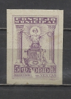 1785-SELLO FISCAL LOCAL MADRID CONSEJO MUNICIPAL ARBITRIO SOBRE VENTAS TASAS IMPUESTOS.ESCASO.REVENUE FISCAUX STEMPELMAR - Beneficenza