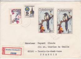 LETTRE COVER, RECOM TCHECOSLOVAQUIE 1972, HRADEC KRALOVE Pour FRANCE /2913 - Lettres & Documents