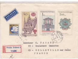 LETTRE COVER, RECOM TCHECOSLOVAQUIE 1968, HRADEC KRALOVE Pour FRANCE /2915 - Brieven En Documenten