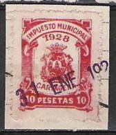 1907-FISCAL 10 PESETAS  LOCAL CARTAGENA MURCIA IMPUESTO 1919_1020.VALOR.DESCONOCI DO,NO CATALOGADO, DENTADO ES ASI.SPAIN - Steuermarken