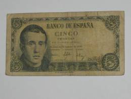 ESPAGNE. 5 Pesetas - Cinco Pestas - 16.08.1951 Banco De Espana. - 5 Peseten