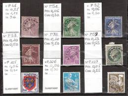Timbre France Préo Lot  2 Y&T N° 46 à 107  Sans Gomme. Cote 4.35 € (vente Au Détail Possible) - 1893-1947