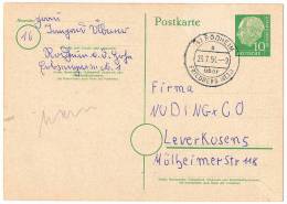 Ganzsache Mit Landpoststempel Rodheim über Friedberg (Hess) 1954 - Postkarten - Gebraucht