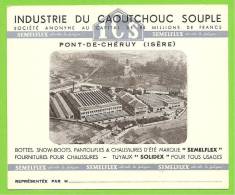 38 - PONT DE CHERUY - Carte Commerciale I. C. S. -  Industrie Du Caoutchouc Souple - SEMIFLEX - SOLIDEX - Pont-de-Chéruy