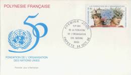 FDC  1995 TAHITI PAPEETE # FONDATION ORGANISATION NATIONS UNIES # - FDC