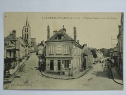 LORREZ LE BOCAGE  ( 77 ) L'EGLISE POSTE ET RUE DE L'EGLISE CPA - Lorrez Le Bocage Preaux