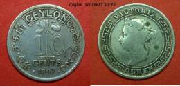 Ceylon ~~ Ceylan  10 Cents 1897 - Sri Lanka