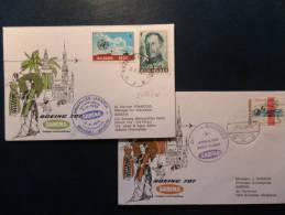 A2086     1° VOL SABENA   1974   ALLER/RETOUR - Storia Postale