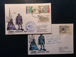 A2087     1° VOL SABENA   1974   ALLER/RETOUR - Storia Postale