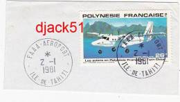 POLYNESIE FRANCAISE ( Avion ) - Tampon Tahiti 1981 - Usados