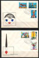 POLAND FDC 1971 25TH ANNIVERSARY OF UNICEF Children´s Paintings Art Flowers People Boy Girl Police - UNICEF