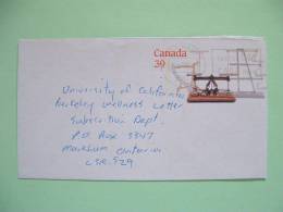 Canada 1990 Postal Stationery To University Of California, Markham - Balance Scales - Storia Postale