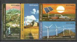 INDIA, 2007,  Renewable Energy, Setenant Set,  4 V,  MNH,(**) - Ungebraucht