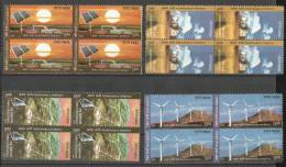 INDIA, 2007,  Renewable Energy, Set,  4 V, Blocks Of 4,  MNH,(**) - Unused Stamps