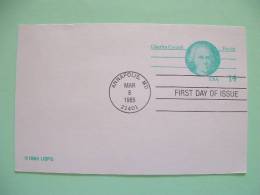 USA 1985 FDC Stationery With Answer Coupon - Unsend - Charles Carroll - Patriot - Lettres & Documents