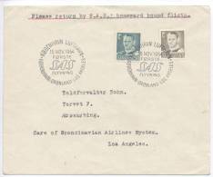 Denmark SAS First Flight Copenhagen - Greenland - Los Angeles 15-11-1954 - Brieven En Documenten