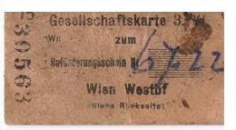 Ticket Ferroviaire Ou D'un Camp Allemand Durant  La Guerre - Europa